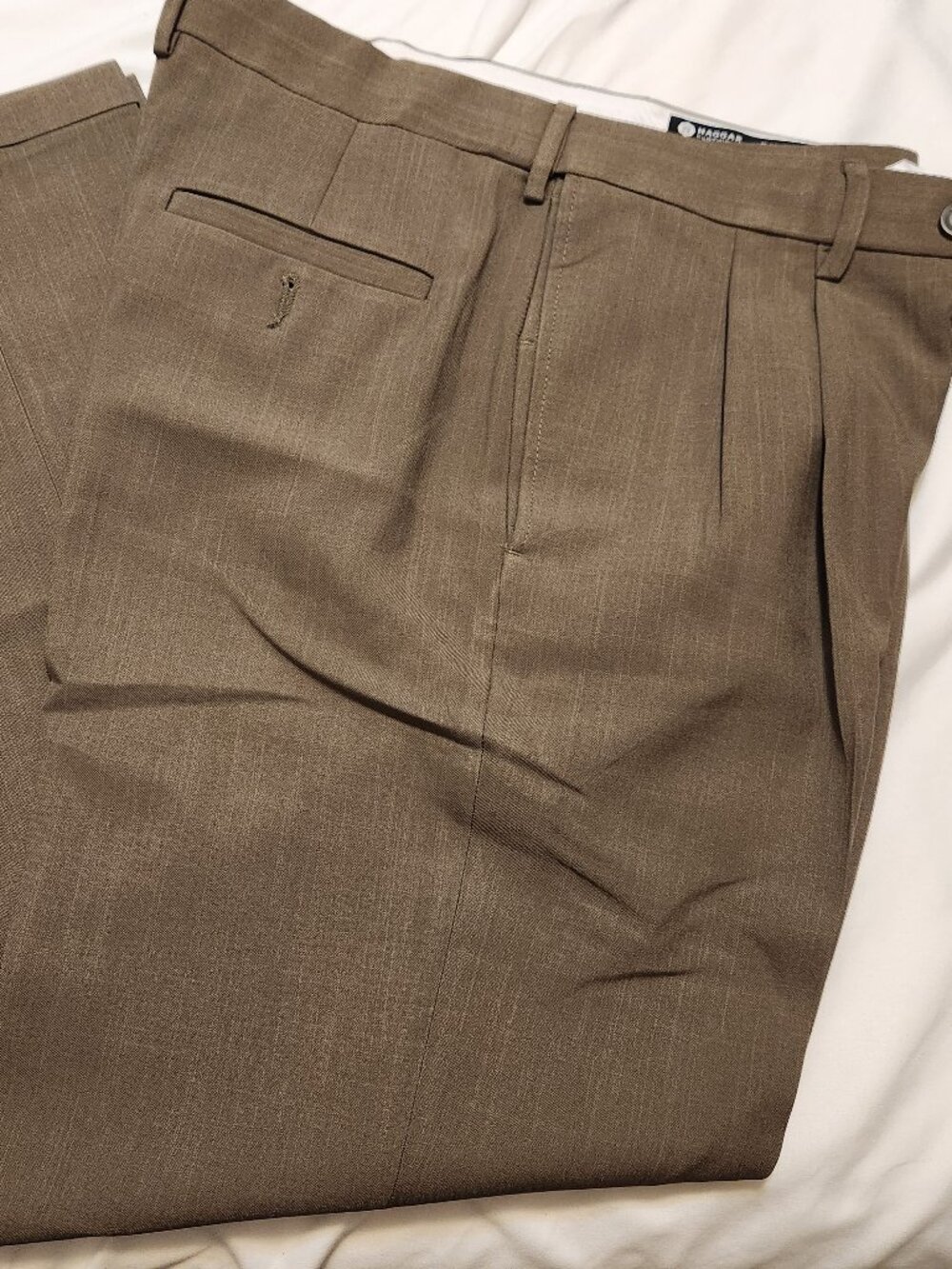 Haggar 34"x31" Olive Pleated Dress Pants
